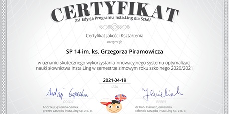 Nowy certyfikat